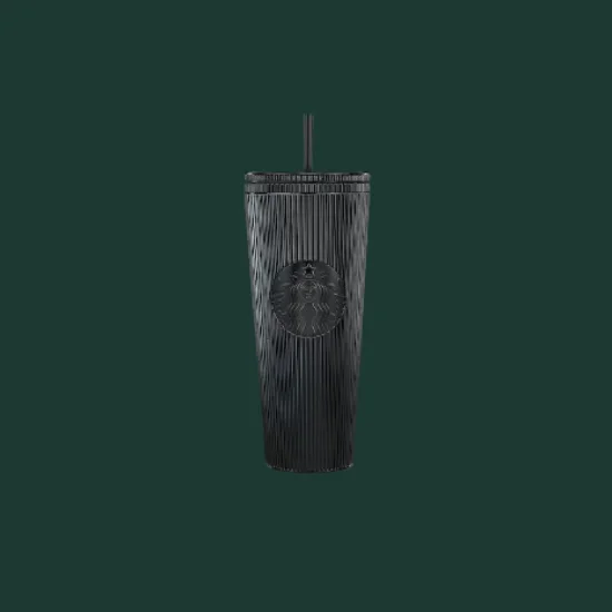 Starbucks Menu With Prices USA 2025 311 Starbucks Black Pleated Metallic Plastic Cold Cup 24 fl oz